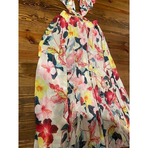 NWOT Ruffled Monokini Plunge Floral Swimsuit with Kimono Skirt, size S - Picture 9 of 11